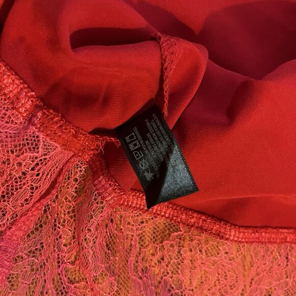 Kilo Brave Red Satin And Lace Coquette Slip Dress Size Small - Picture 14 of 16